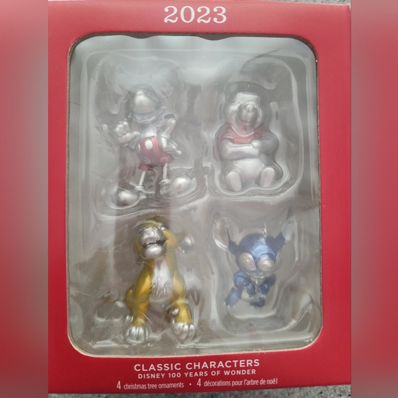 Hallmark Disney Ornaments 100 Years of Wonder Set 4 Classic Characters 2023 NEW - Picture 1 of 4